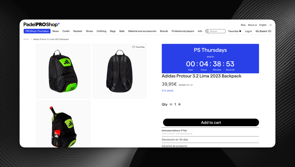 Pro Shop Thursdays product page variant with limited-drop styling and countdown
